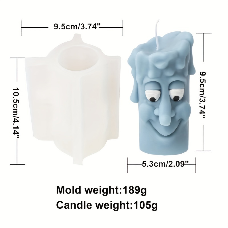 1pc 3d Funny Silicone Candle Mold Joy Anger Face Soap Resin Plaster Making Tool Cylinder Mold Home Decor Gifts Scented Candle Making Plaster Epoxy Resin Soap Craft Mold Home Decor