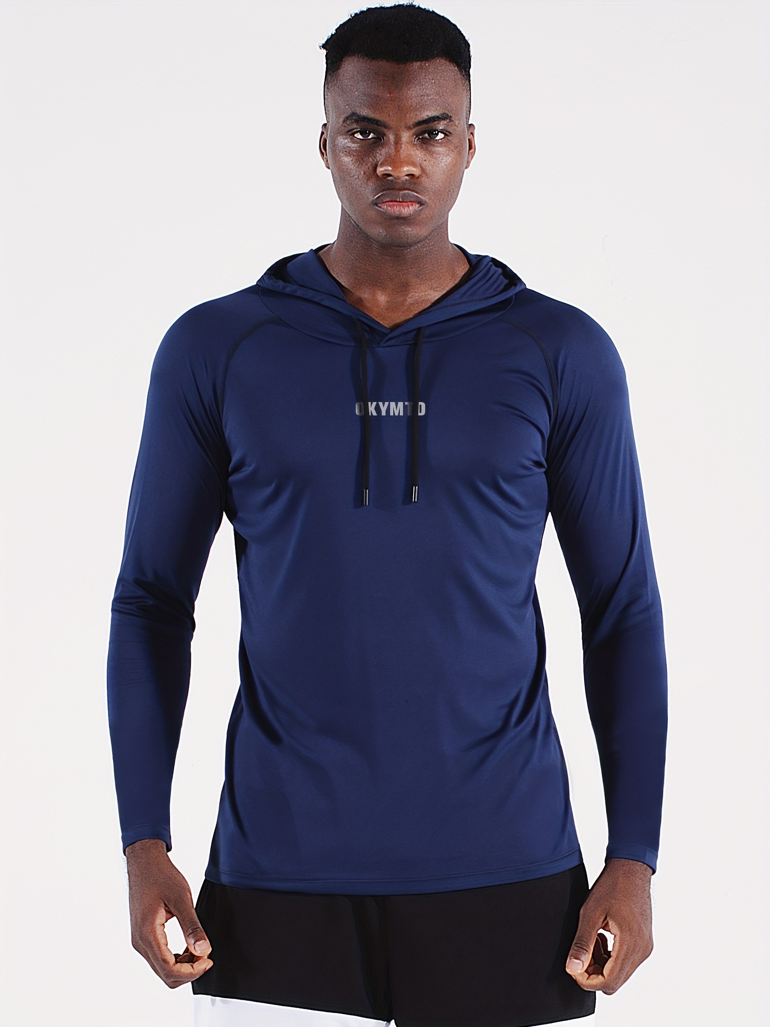 Solid Hooded Uv Protection Light, Men's Breathable Dry Gym Running Basketball Light