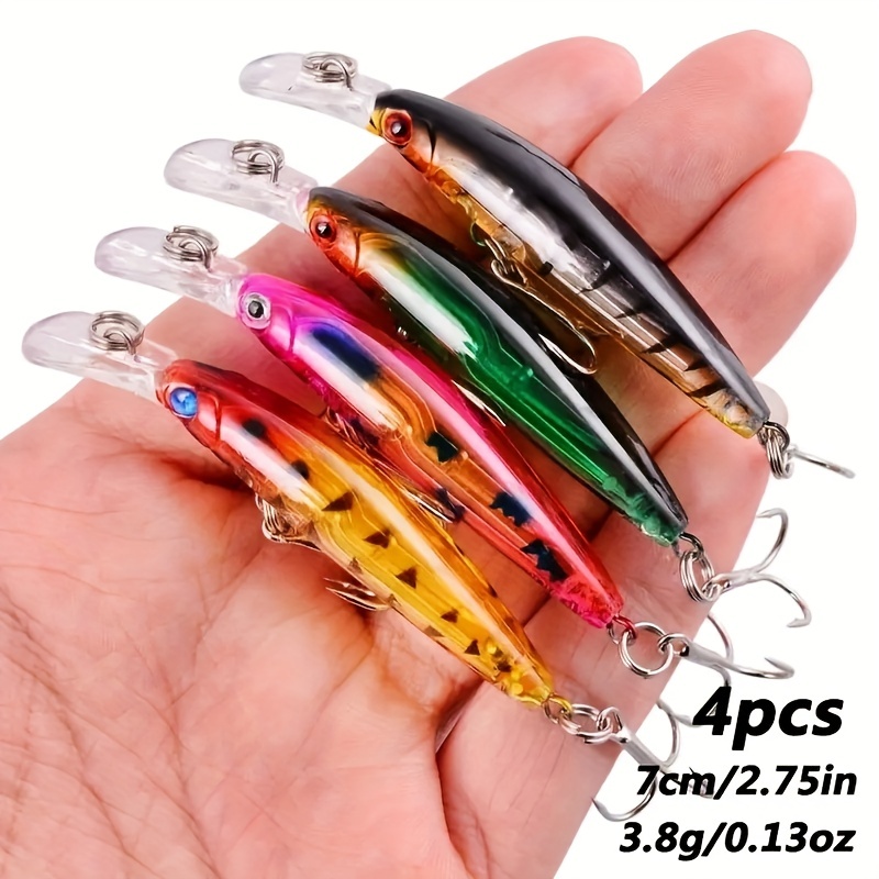 5 Pcs Mini Fishing Lures Crankbait Realistic Fishing Hard Baits Kit with  Box for Sea Water and Fresh WaterType 2