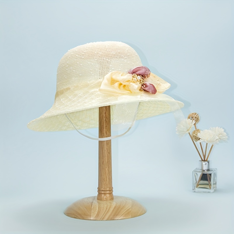 Sombrero Para El Sol Con Ala Diseño Flores Plegable Verano Mujer Protección  Uv