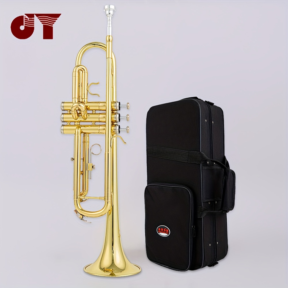 Brass Instrument Brass Lacquer Gold Beginner Flat Alto Entry Band Trumpet  Instrument with Box Trumpet Instrument
