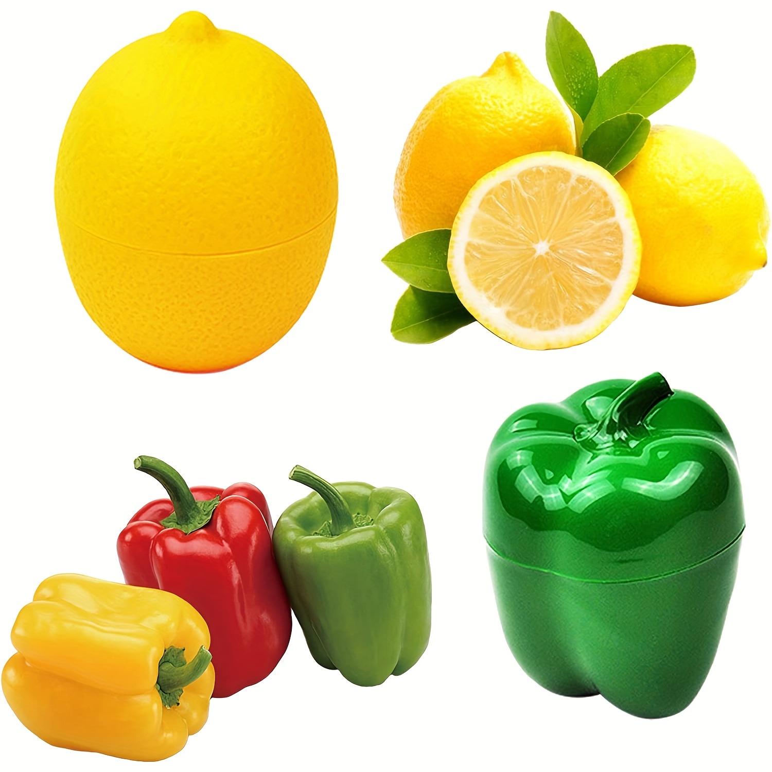 1pc Green Pepper Shaped Plastic Food Preservation Container, Pp