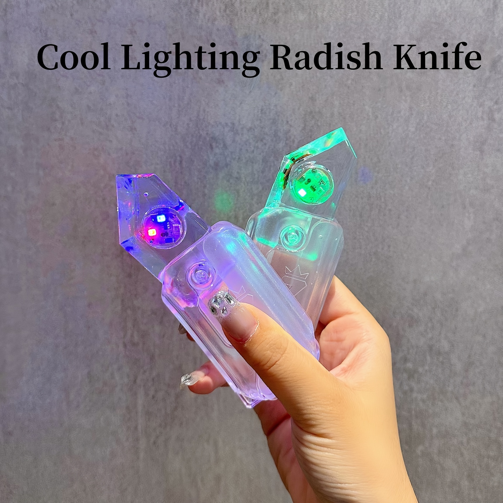 3 Printing Gravity Jump Led Flash Radish Knife Mini Model Push Card  Decompression Toy Student Prize Kid Gift