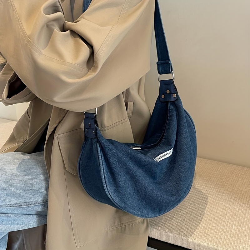 

Simple Shoulder Bag, Fashion Denim Underarm Bag Shoulder Bag, Women's Outdoor Commuter Crossbody Bag