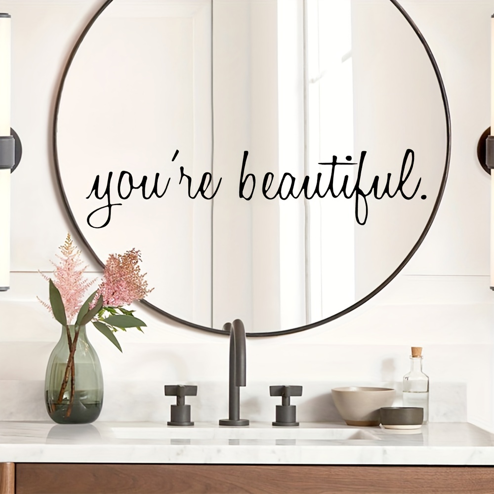2 uds Hola hermosa calcomanía pegatina espejo de baño arte de pared  motivacional ser increíble espejo sala de estar ventana del hogar brillar  Electrónica