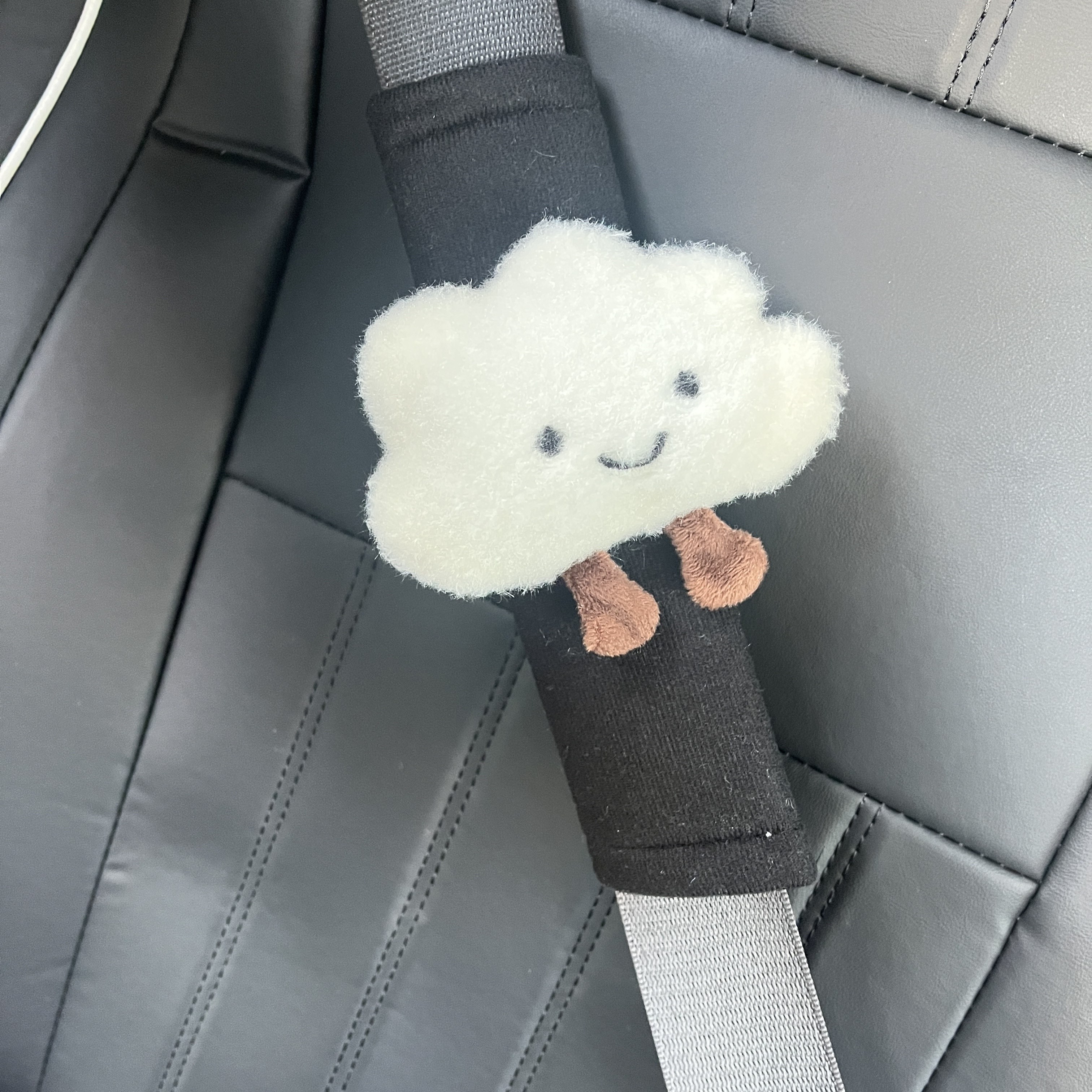 1 Pcs Seat Belt Cover Shoulder Pad Cushion Car Safety Belt Strap Auto Cute  Plush Flowers Belt Cushion Relax for Women Driving Interior Girls 