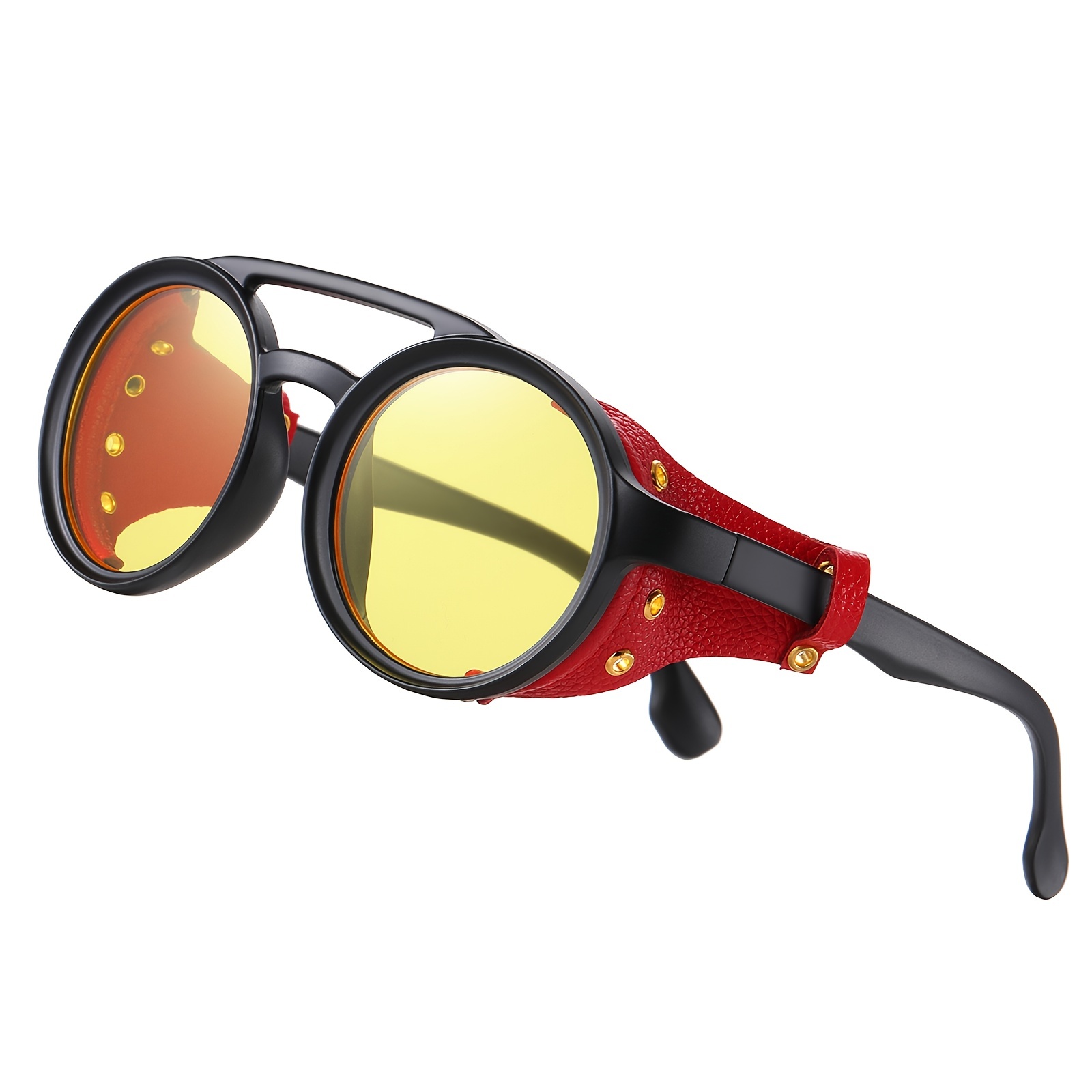 KEITHION Steampunk Style Round Vintage Sunglasses