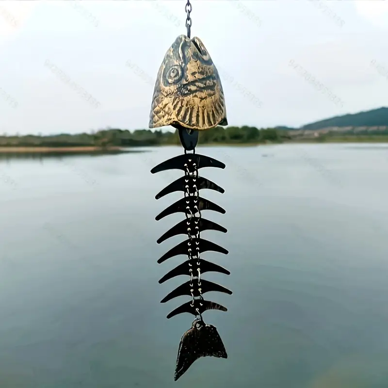 Bronze Fish Bone Cast Iron Wind Chimes Vintage Metal Wind - Temu Canada