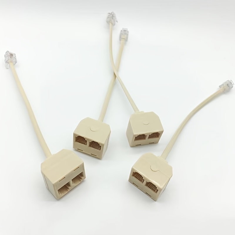 2pcs Rj11 One In Two One Male Two Female Junction Box Telephone Adapter  Niujiao Branch, Shop Limited-time Deals