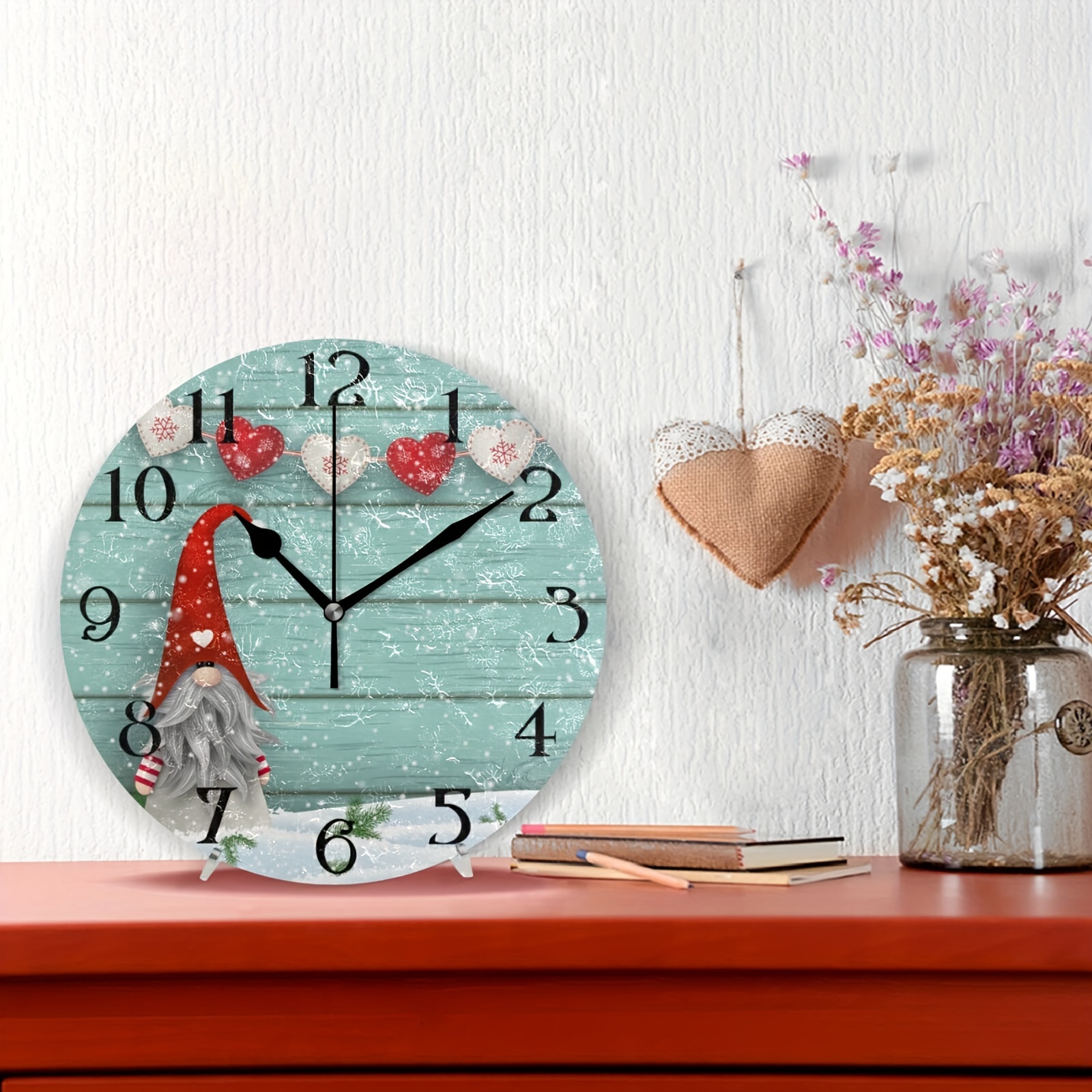 Reloj de repisa, funciona con pilas, reloj de madera para decoración de  sala de estar, sobre chimenea, oficina, estante y decoración del hogar,  regalo