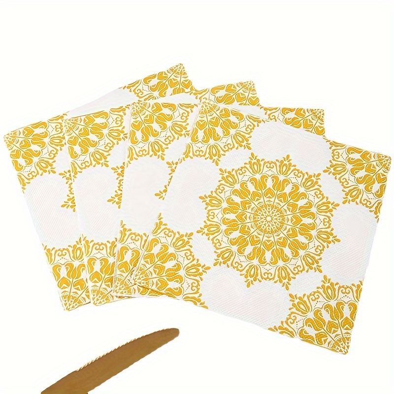 Printed Handkerchief Paper Napkins Patterned Square Tissues - Temu