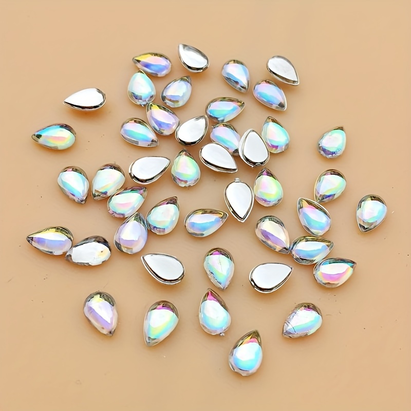 Heart Shape Flat Back Beads Crystal AB Rhinestones