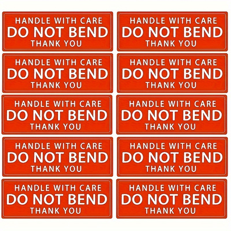 Do Not Bend Warning Stickers