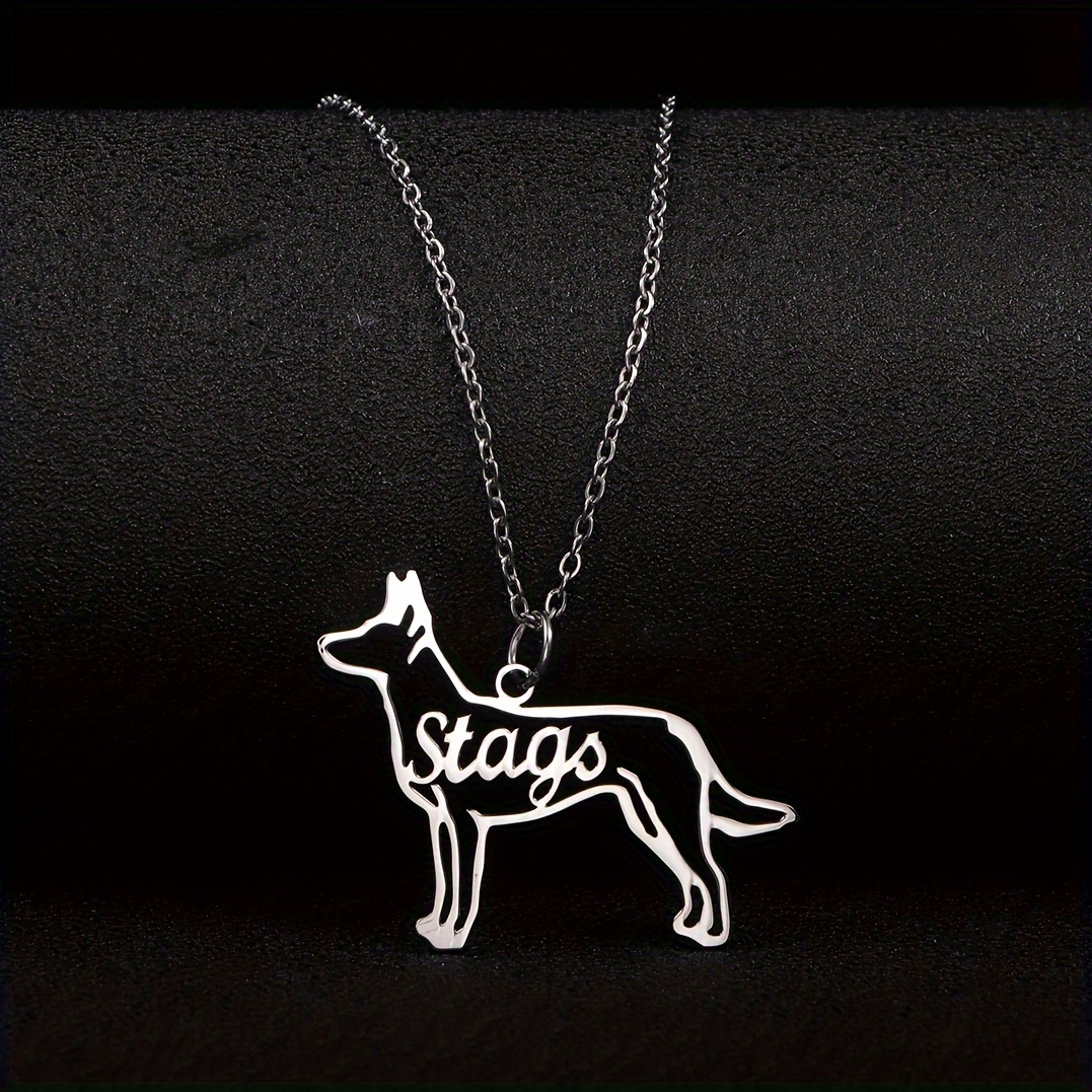 

Customize Your Favorite Pet Belgian Malinois Dog's Name Hollow Pendant Necklace, With Multiple Options (customied Only English Language)