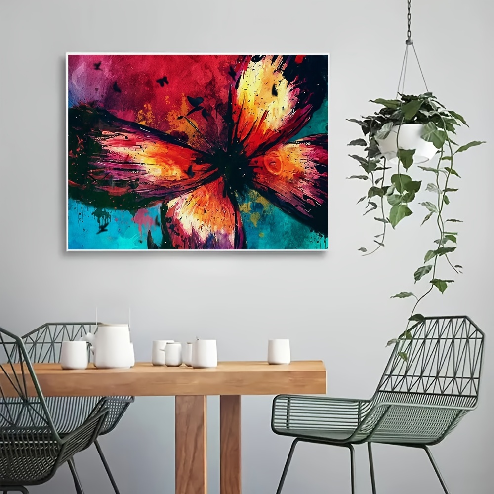 Wall Art Print, butterfly colorful, acrylic painting