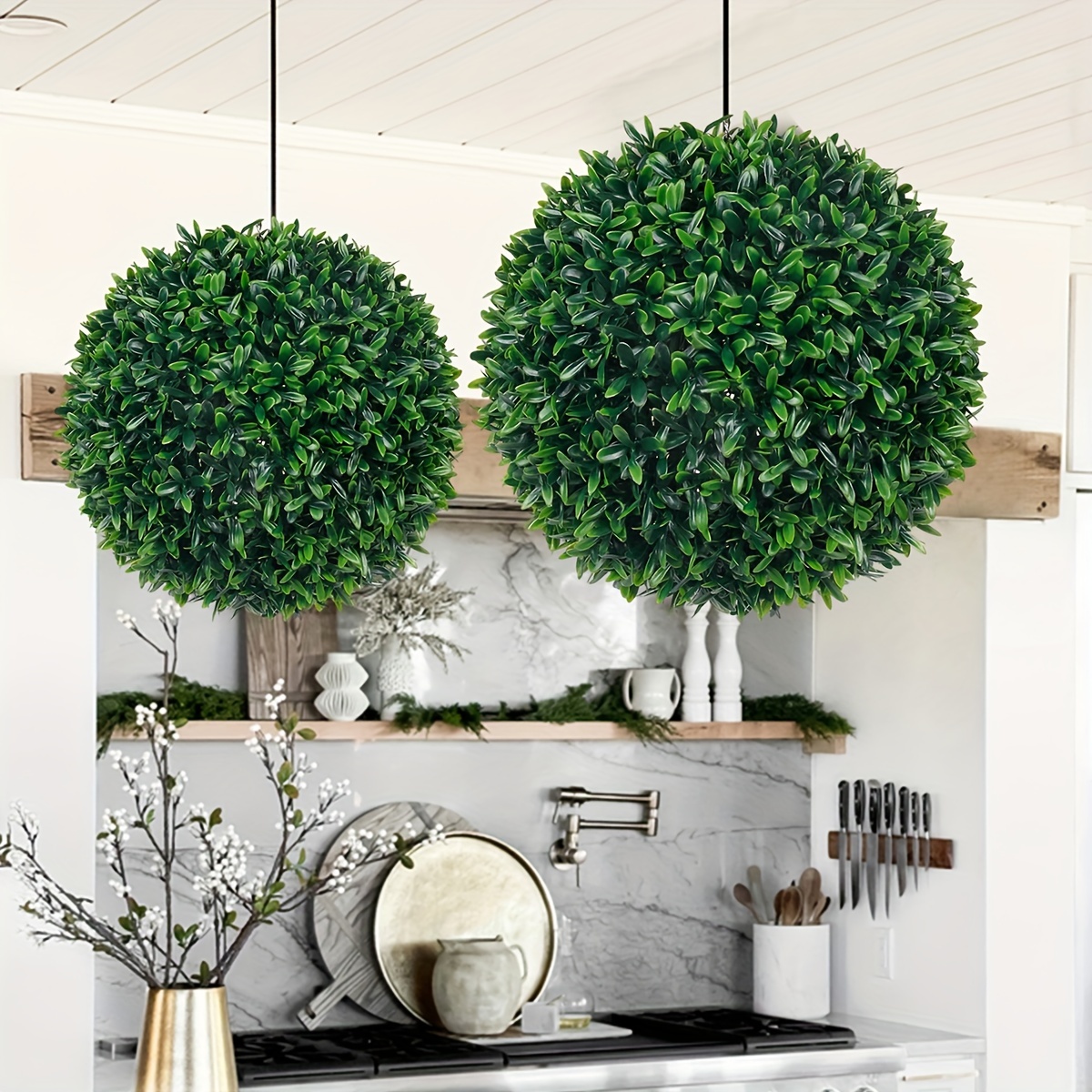 Artificial Boxwood Topiary Ball Natural Green For Indoor Use - Temu