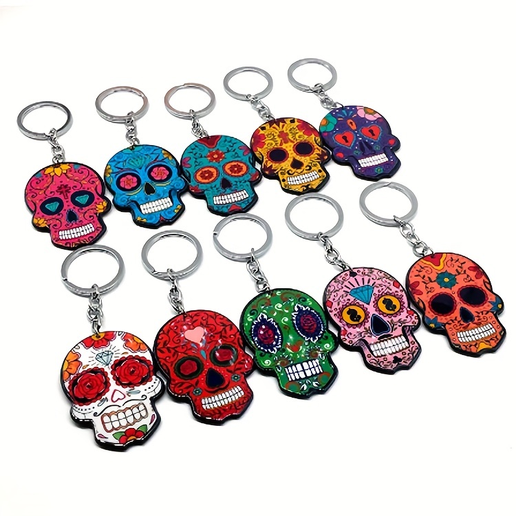 Funny Skull Resin Halloween Unisex Keychain