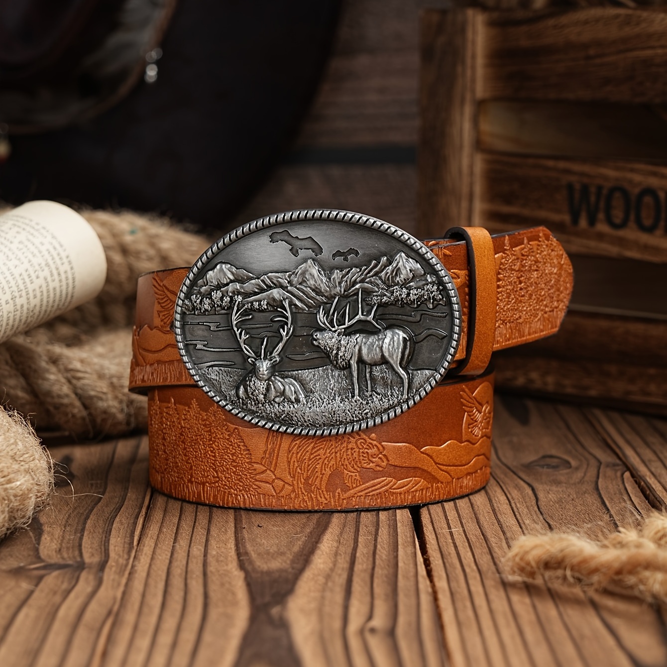 Men's Western PU Leather Belt