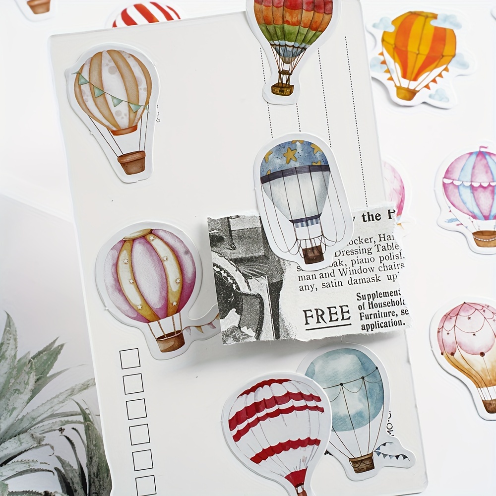 Colorful Hot Air Balloon Stickers Perfect For Water Bottles - Temu