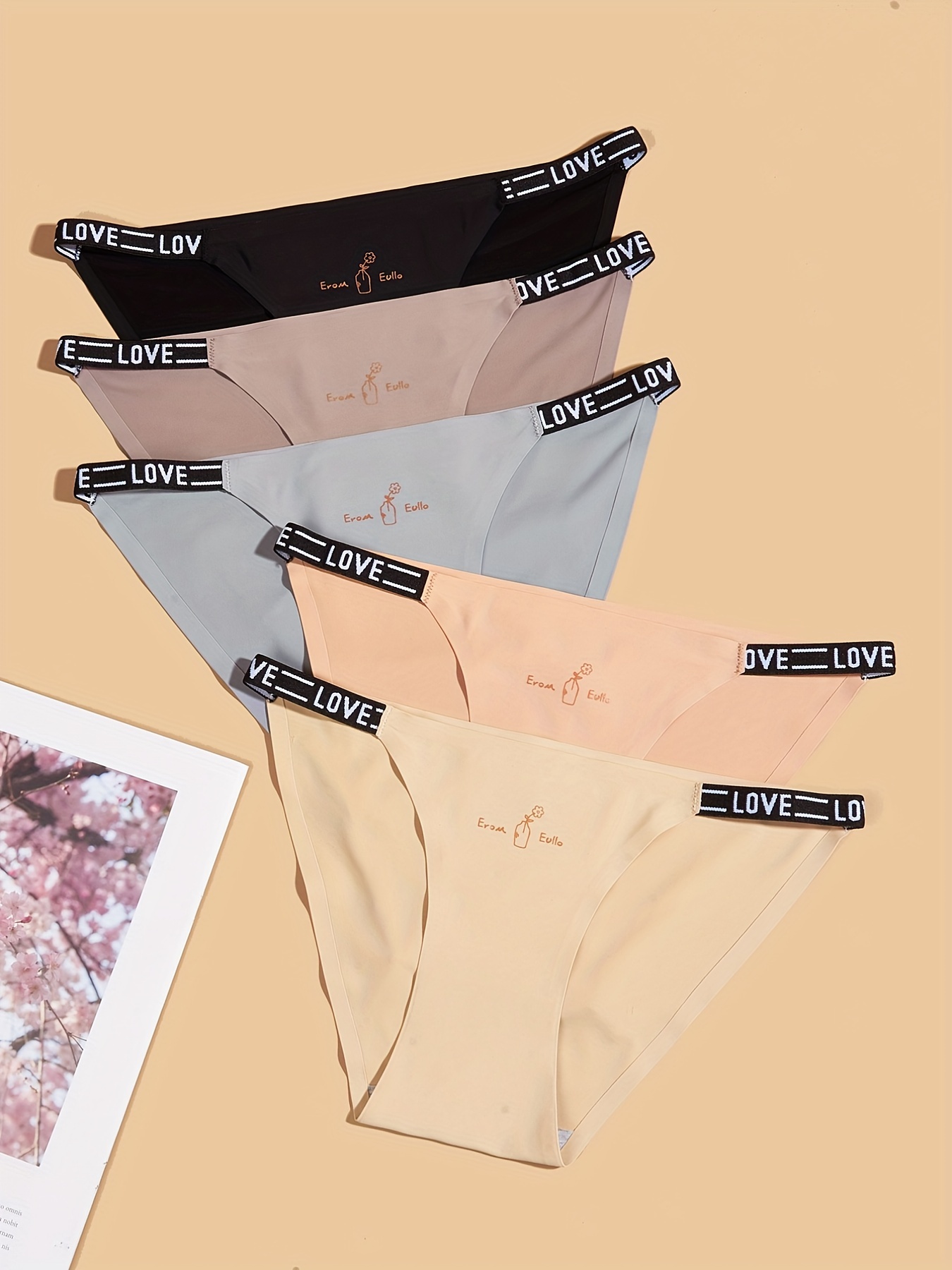 Letter Tape Bikini Panties Comfy Soft Intimates Panties - Temu Philippines