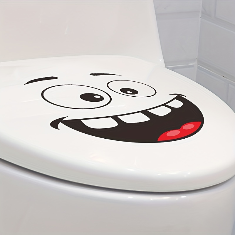 1pc Waterproof Funny Toilet Lid Decal - Creative Bathroom Decor and  Self-Adhesive Toilet Cover Sticker