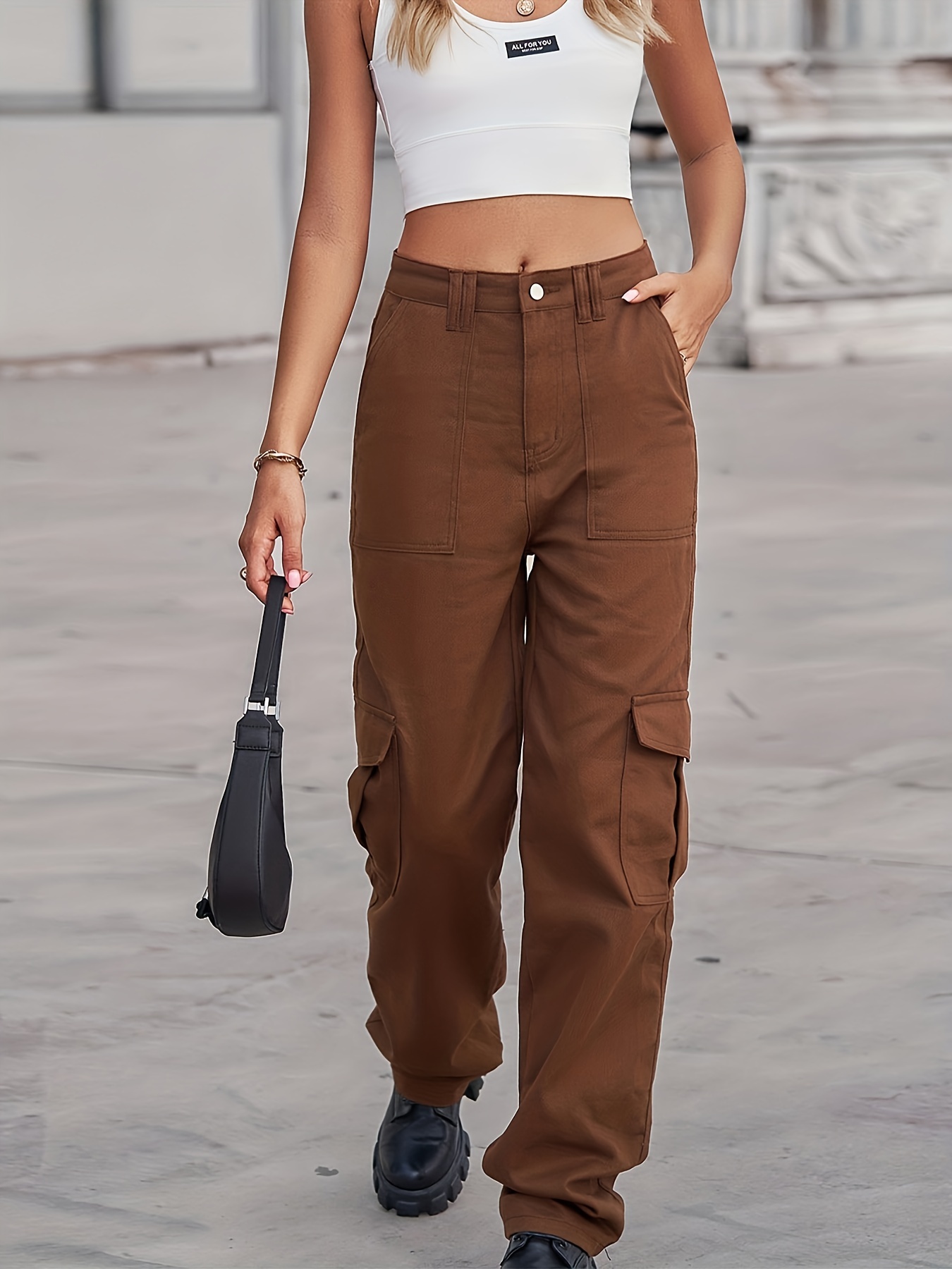 Stylish Brown Low Rise Pants Outfit