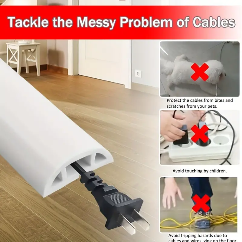 Floor Cable Cover Self adhesive Floor Cable Protector - Temu