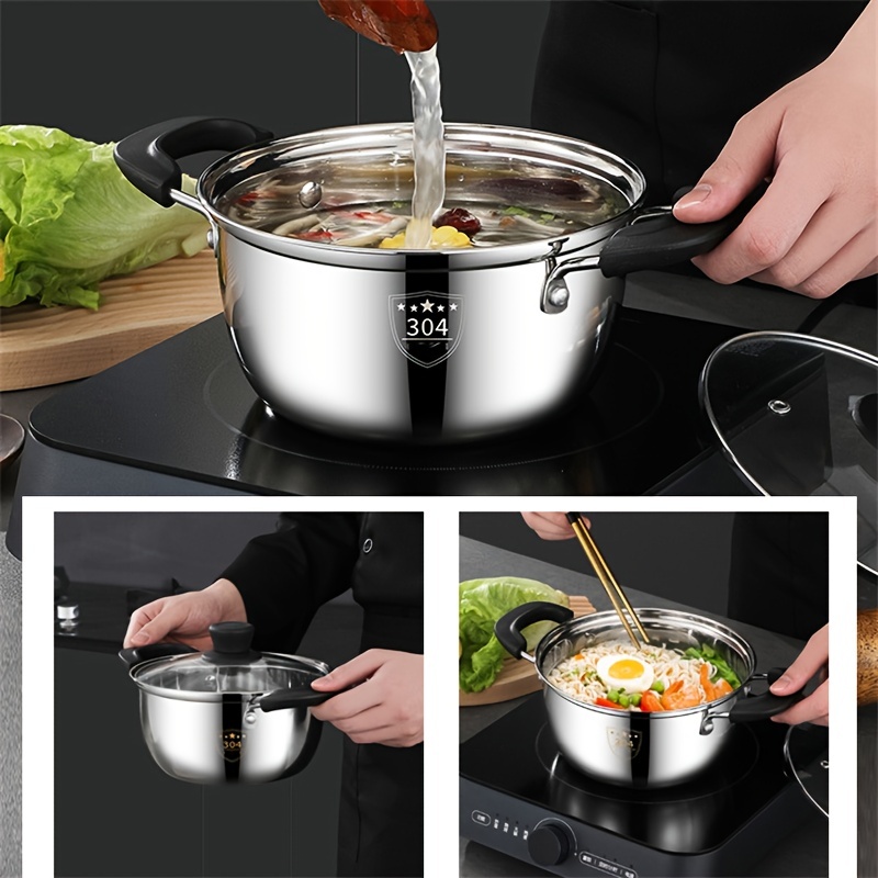 Soup Pot, Enamel Thickened Double Ear Soup Pot, High-temperature Resistant Stew  Pot, Boiling Pot, Household Kitchen Stove, Electric Stove, Open Flame Gas  Universal, Kitchenware, Kitchen Items, Essential For Home Kitchens - Temu