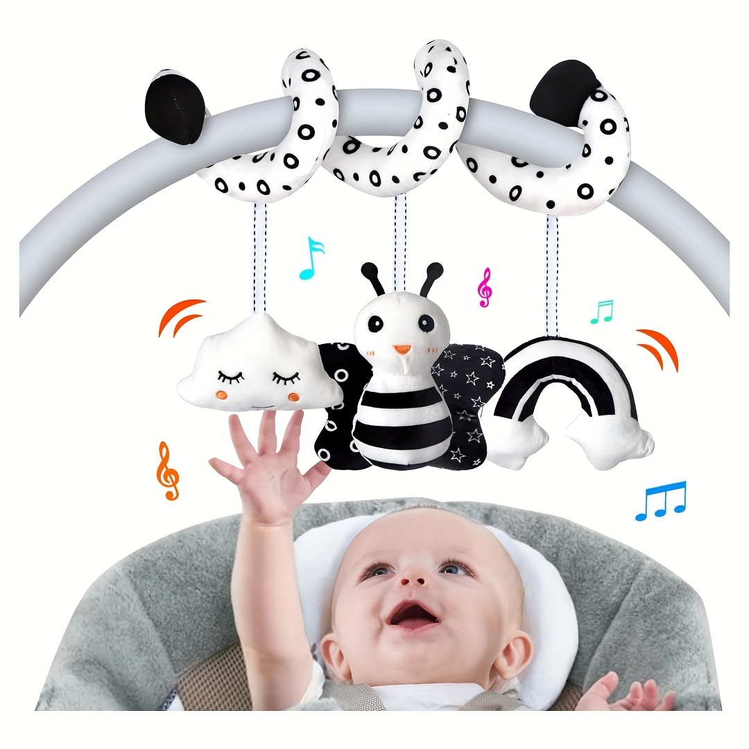  Juguetes para bebés para bebés, juguetes de cuna recién nacidos,  juguetes para silla de coche, juguetes para bebé, colorido animal Bell  suave sonajeros sensoriales con mordedor para bebés niños y niñas