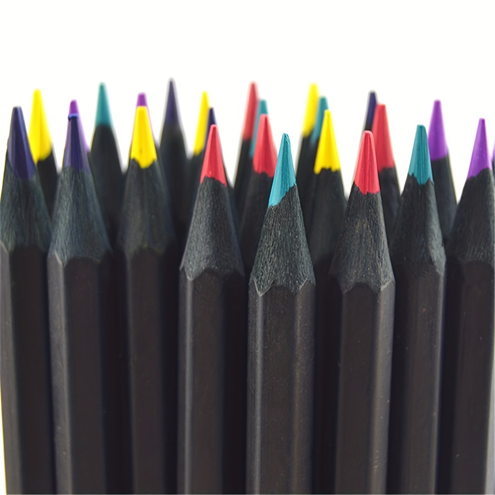 Set Di 12 Matite Colorate Con Anima Bicromatica E Pennarelli Colorati A 24  Colori Per Caratteri E Disegni, Matite Colorate In Legno Per Forniture  Scolastiche Per Studenti Professionali