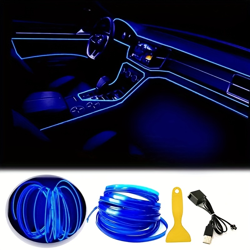 3x Mini Blau LED USB Auto Innenraum Licht Neon Atmosphere Ambient