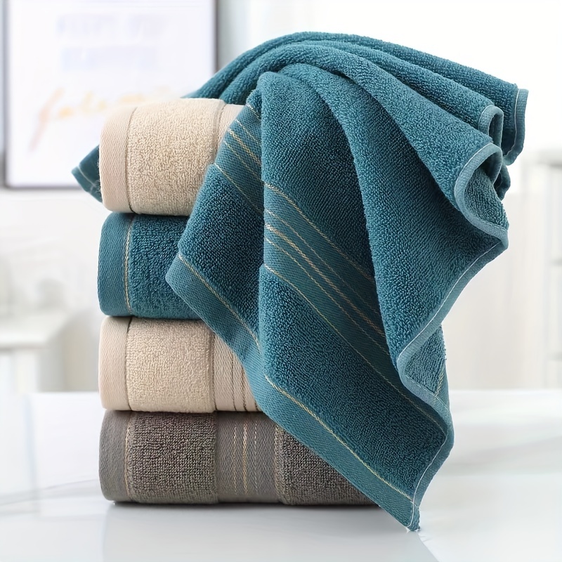 Toalla de cara altamente absorbente algodón bordado grueso suave toalla de  mano toallas de baño azul