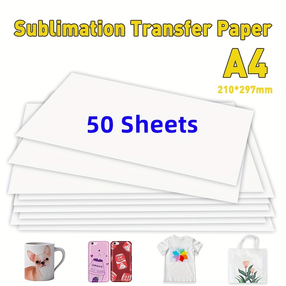 50Sheets A4 Heat Transfer Paper for Dark Color Fabric T-Shirt Cotton  Sublimation