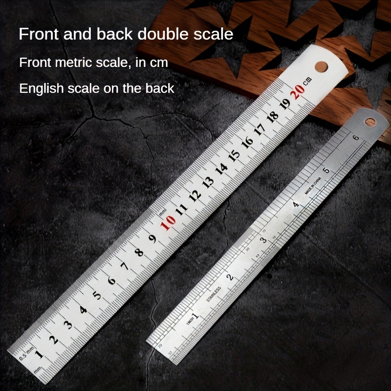 3Pcs Stainless Steel Ruler Set 6 8 12 Inch Metal Ruler with Inch and Metric  New