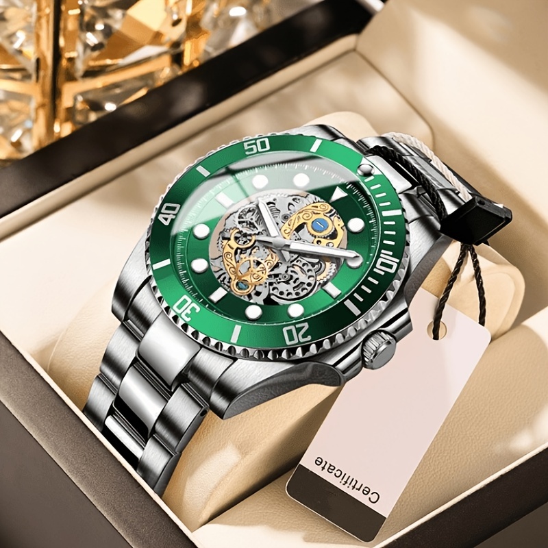 BINBOND Men's Fashion Quartz Watches Ultra Thin Diamond Stainless Steel  Watch Waterproof Luminous Wrist Watch