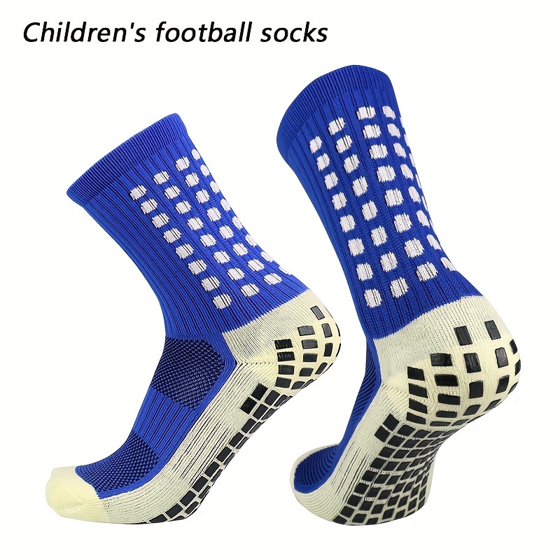 Blue Kids Football Grip Socks