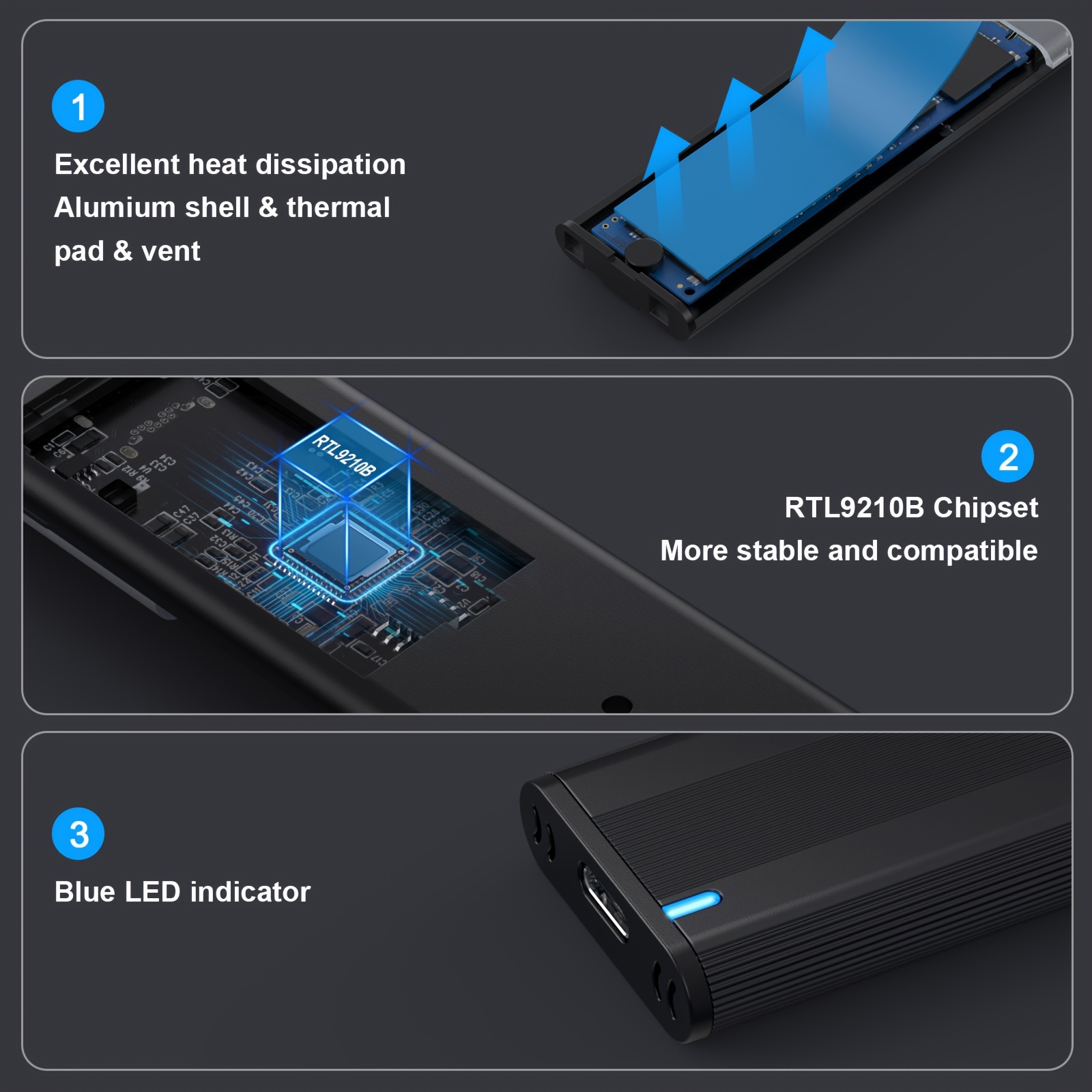 Boîtier D'adaptateur De Boîtier SSD SATA NVME M.2 En - Temu Belgium