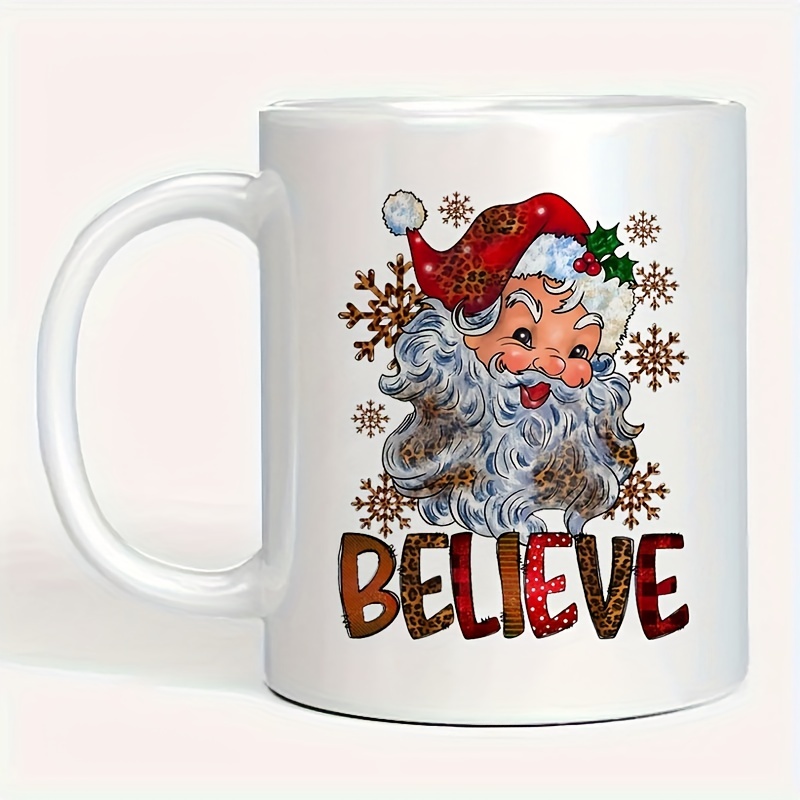 Hand painted Santa Claus Mug Embossed Ceramic Coffee Cup - Temu