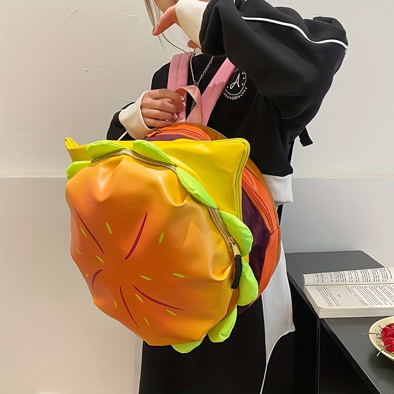 cheese hamburger backpack cute cartoon design school bag kawaii funny bag for student details 5