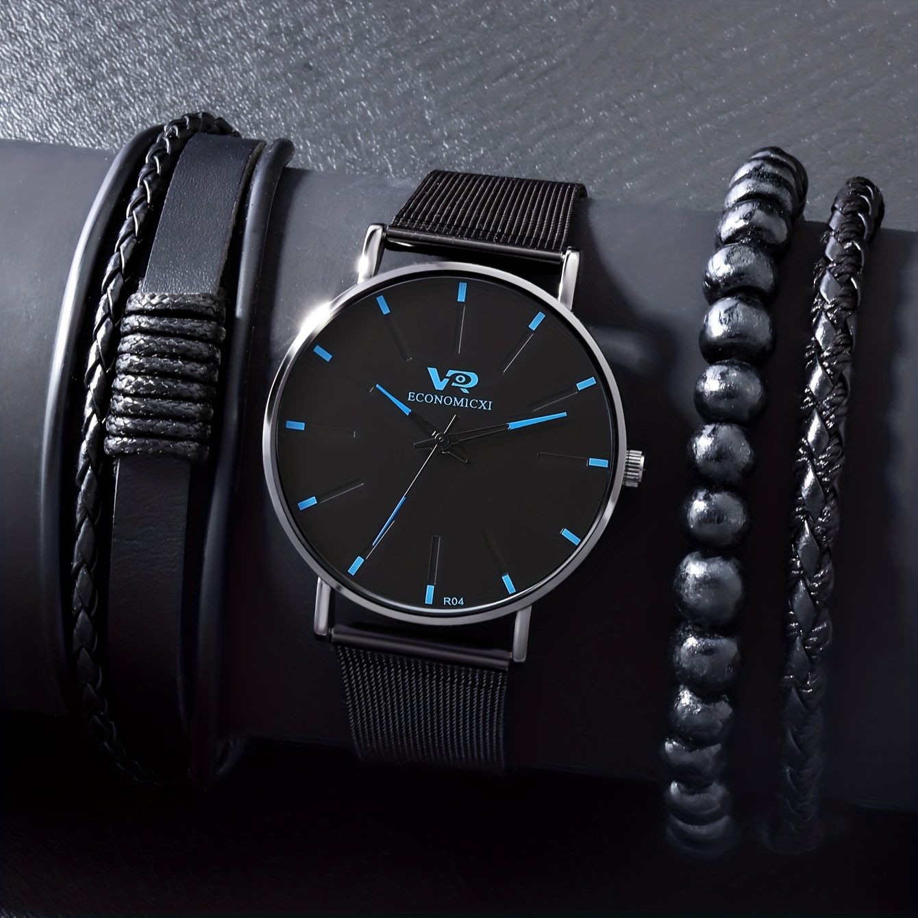超薄型メンズ腕時計とブレスレット 3 本セット - Temu Japan