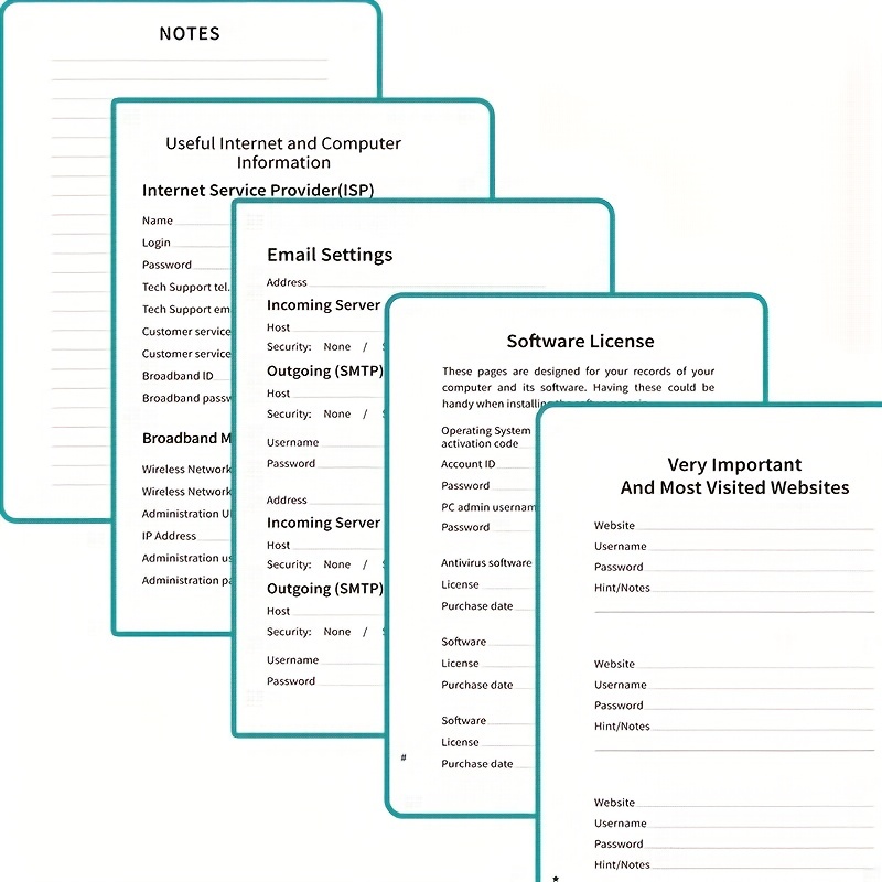 Password Book Tabs. Internet Address Password Organizer - Temu