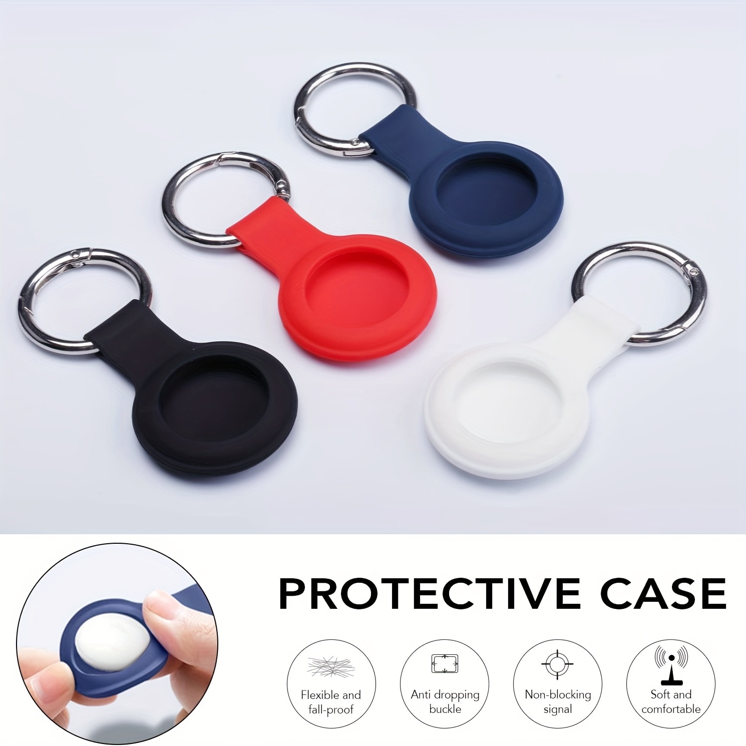 Red AirTag Key Ring