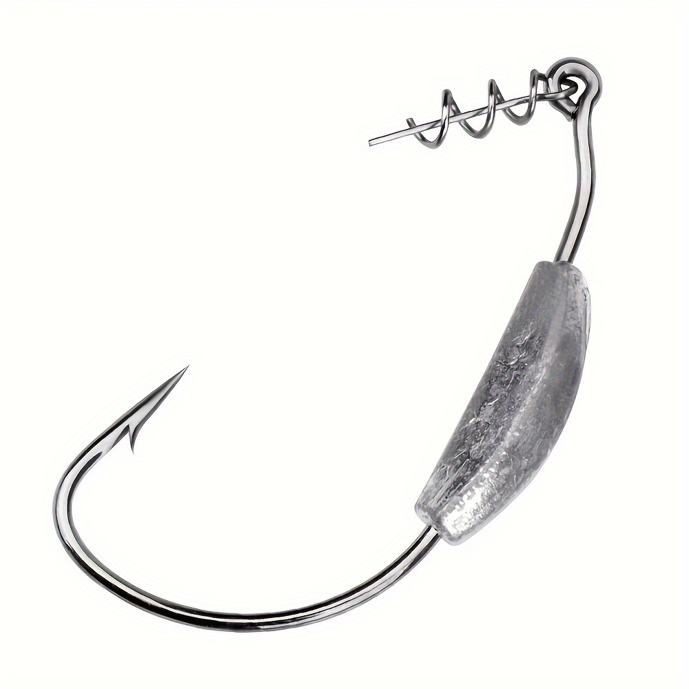 5pcs Fishing Weighted Worm Hooks for Wacky Rig Soft Plastics Lure