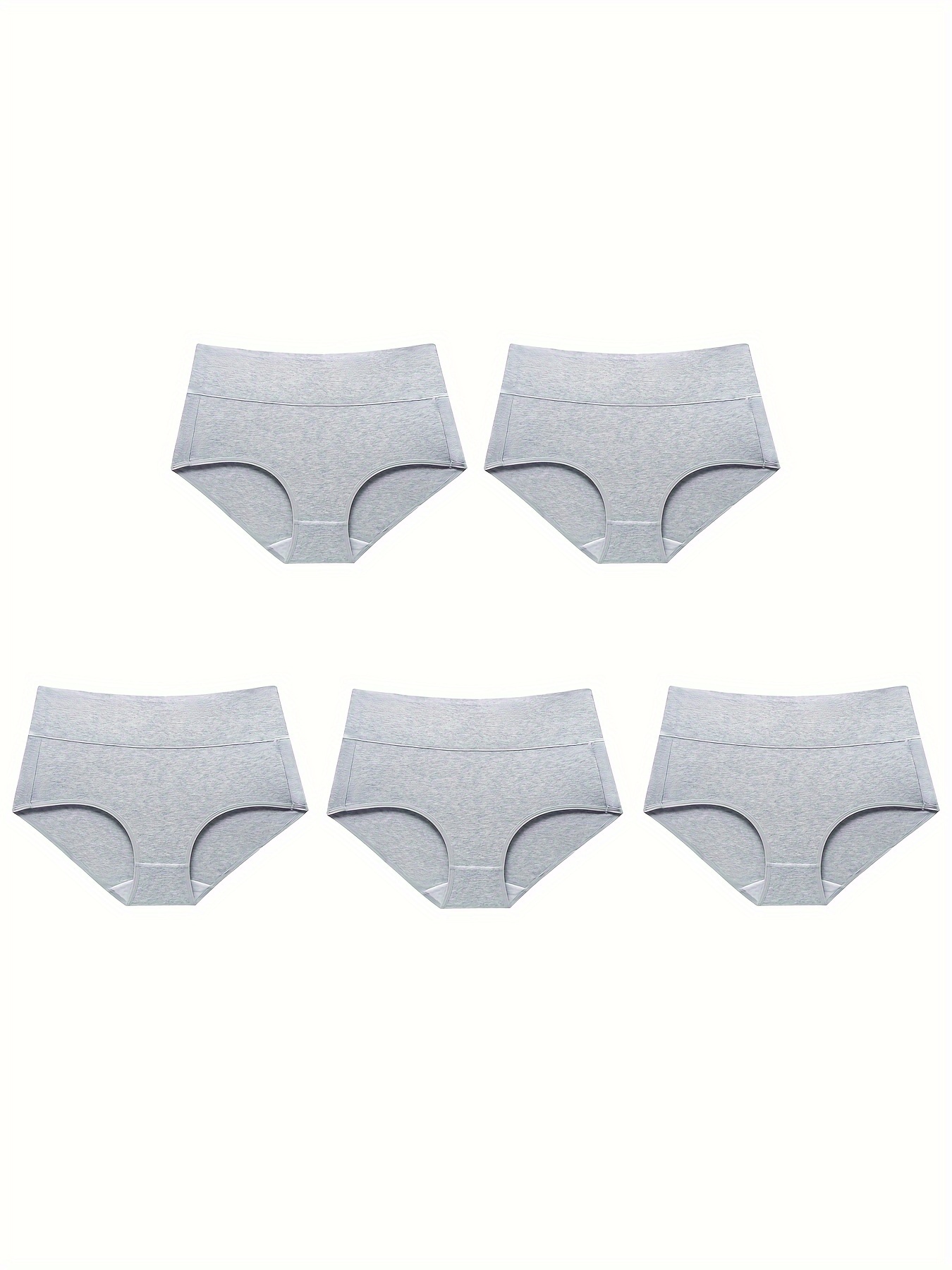5 Pack Plus Size Seamless Anti Chafing Briefs Set