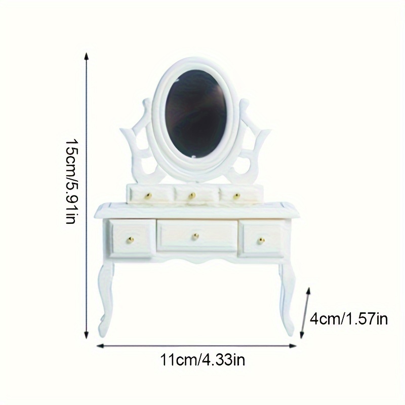 1pc Mini-Spiegel-Schminktisch-Modell, Miniatur-DIY-Haus-Schlafzimmer Mit  Spiegel-Schminktisch-Modell, Kleine Möbel