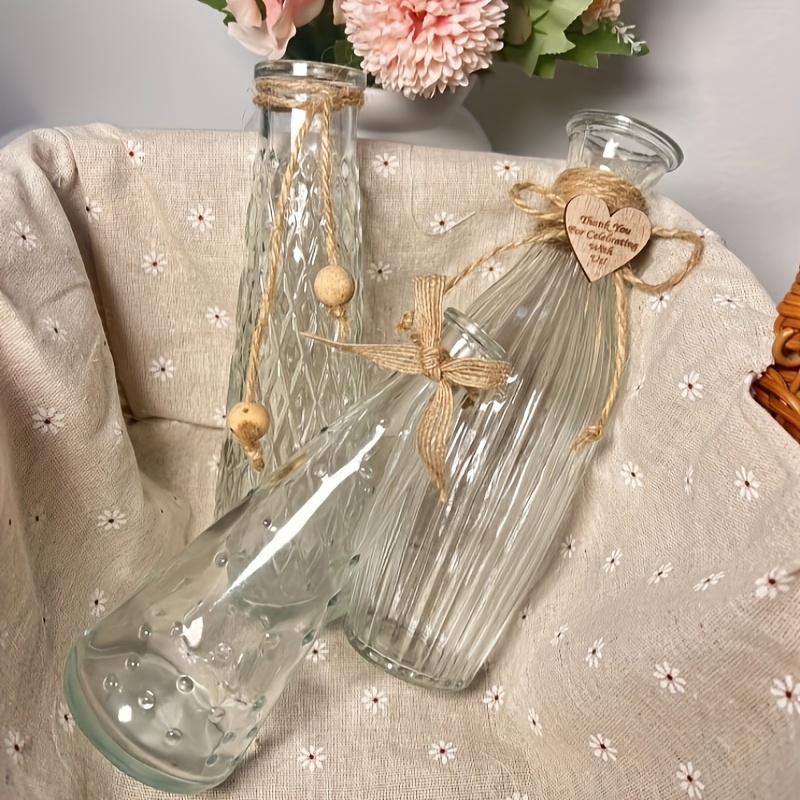 Piccolo vaso di fiori da tavolo Bottiglie di vetro Decorazione domestica per