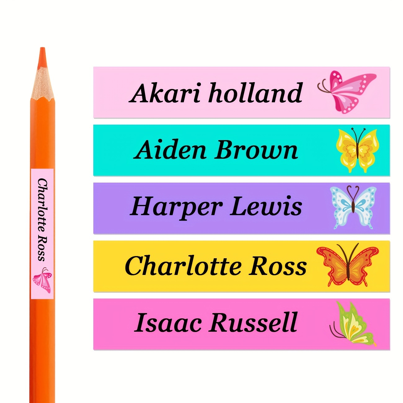 

[customized] 180 Personalized Waterproof Labels, Customized Name Labels For School Supplies, Lunch Boxes, Books, Pencils, Water Bottles, Toothbrush Stickers, 2 Inches X 0.31 Inches