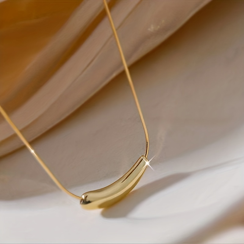 Gold Chain Necklace with Tiny Tubes Chain, Simple Gold Necklace