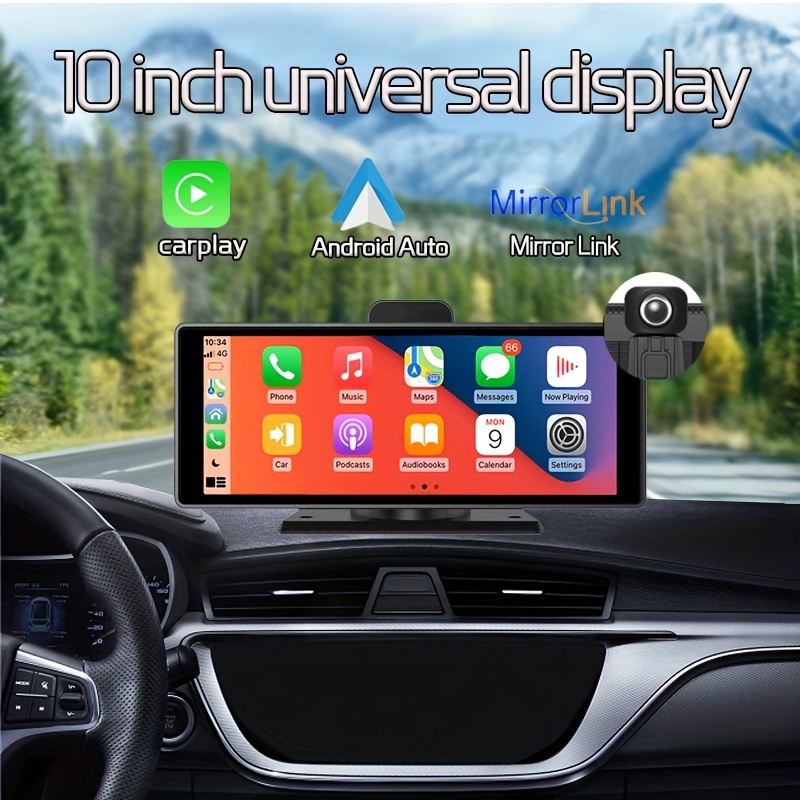 Mirror Dash Cam Wireless Apple CarPlay Android Auto 1080P Dual