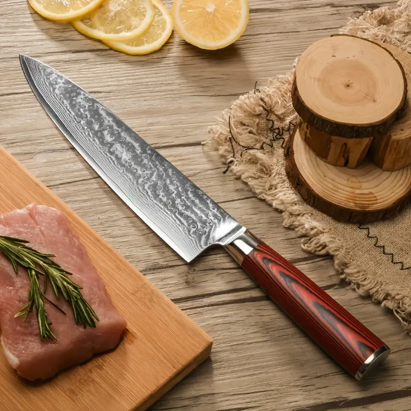 Damascus Steel Chef Knife Cooking Knife Kitchen Western Cutlery Cooking Knife  Butcher Knife Fish Slicing Knife Cooking Knife - Temu